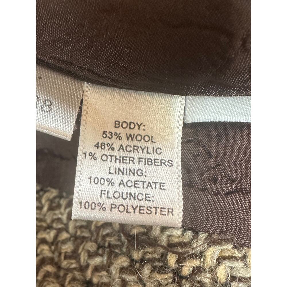 Ann Taylor Loft Wool Blend Skirt with Floral Ruffle 2Petite - Picture 6 of 8